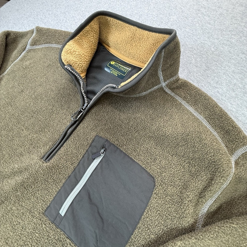 GH Bass & Co Explorer 1/4 Zip Fleece Pullover Sweatshirt Brown Men 2XL XXL